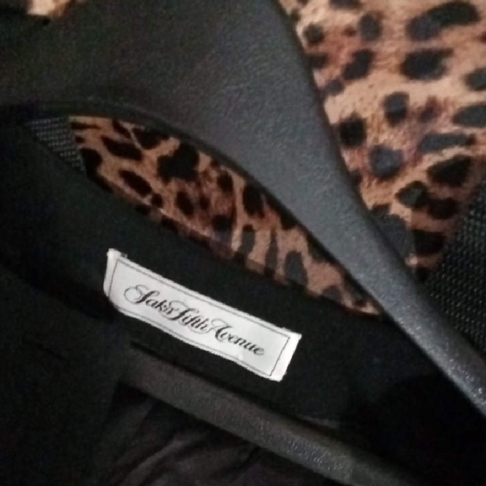 Saks Fifth Avenue Luxury Black Jacket with Rhinestone Accent - Picture 2 of 8